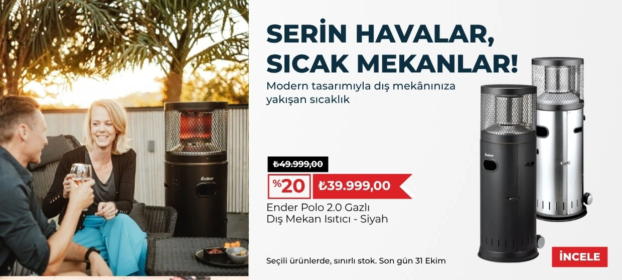 Enders Polo 2.0 gazlı dış mekân ısıtıcılarıyla balkon, teras ve bahçenize şıklık katın. Modern tasarım ve konforlu sıcaklığı Bbqsepeti'nde keşfedin!