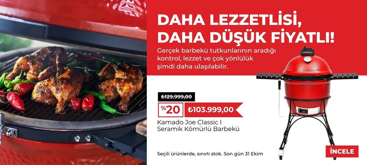 Kamado Joe Classic I seramik kömürlü barbekü kampanyası